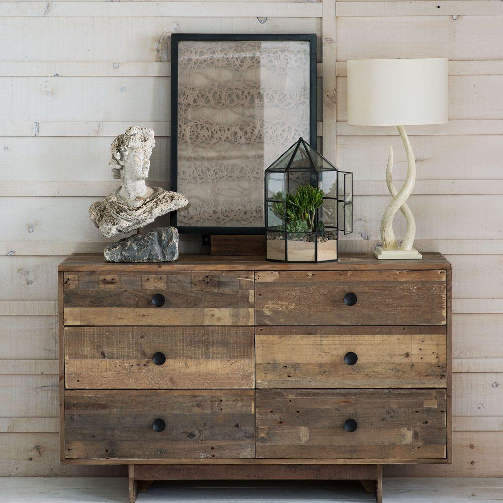 Emmerson Reclaimed Wood 6 Drawer Dresser Natural